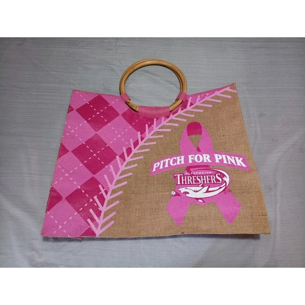 Pitch For Pink Breast Cancer Awareness Clearwater Threshers Purse Bag